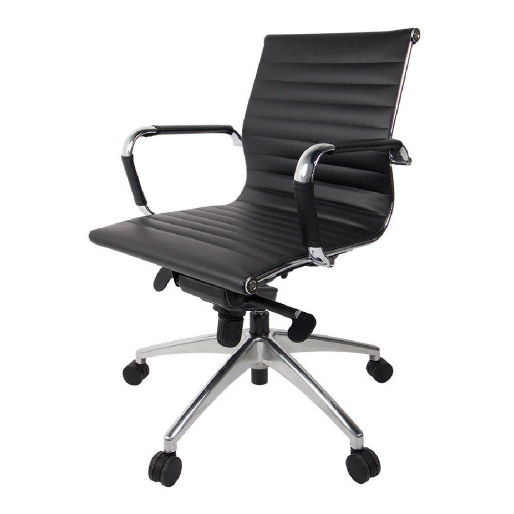 Icon Sling Mid-Back Black Eco Leather Office Chair
